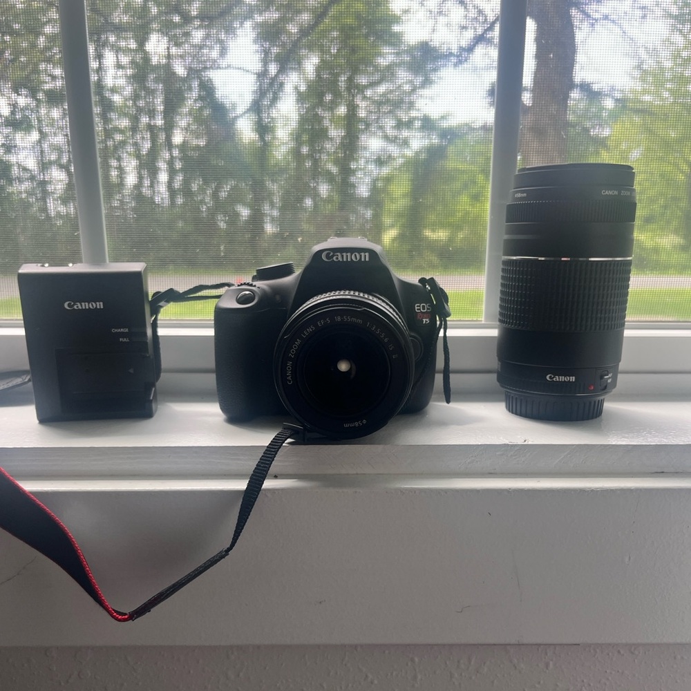 Canon T-5 Camera + Lense + Travel Bag. Had for a few years and never used!